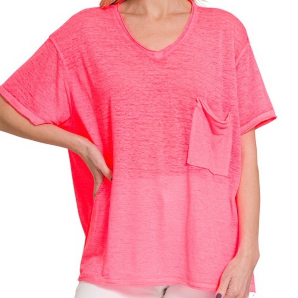 Slub Knit Burnout Pocket Tee